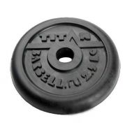 Диск для грифа Титан, обрезиненный черный, 26 мм, 2,5 кг, фото 1