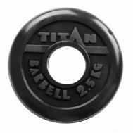 Диск для грифа Титан, обрезиненный черный, 51 мм, фото 1