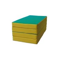 Мат № 5 (100 х 200 х 10) складной 3 сложения зелёно/жёлтый