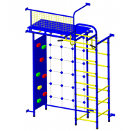 Детский спортивный комплекс Пионер 10С со скалодромом сине/желтый