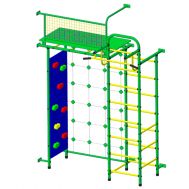 Детский спортивный комплекс Пионер 10СМ со скалодромом зелёно/жёлтый