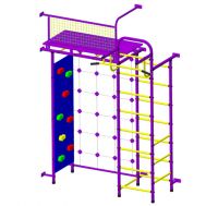 Детский спортивный комплекс Пионер 10С со скалодромом пурпурно/жёлтый