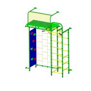 Детский спортивный комплекс Пионер 10ЛМ со скалодромом зелёно/жёлтый
