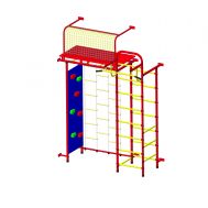 Детский спортивный комплекс Пионер 10ЛМ со скалодромом красно/жёлтый