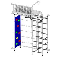 Детский спортивный комплекс Пионер 10СМ со скалодромом бело/серый