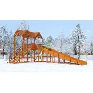 Зимняя деревянная горка Snow Fox Макси, скат 10 м