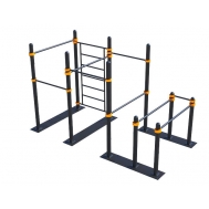 Мобильный спортивный комплекс  с лестницей, турниками и брусьями СВС-103