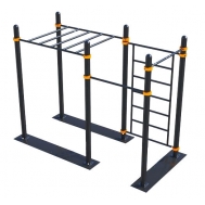 Мобильный спортивный комплекс с лестницей, двумя турниками и рукоходом СВС-102