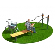 Брусья изогнутые в подъем со скамьей СВС-135-М