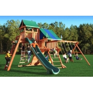 Детская деревянная игровая площадка КОРОЛЕВСТВО ДЕЛЮКС с двумя спусками