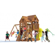 Детский деревянный игровой комплекс ПАНОРАМА с винтовой трубой