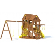 Детский деревянный игровой комплекс ПАНОРАМА с винтовой трубой и спуском