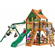 Детская деревянная игровая площадка РАССВЕТ ТРИХАУЗ С РУКОХОДОМ