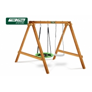 Качели деревянные SLP SYSTEMS (2 секции: качели-гнездо, «лодочка»)