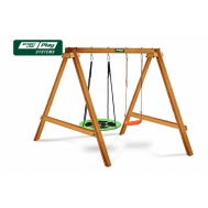 Качели деревянные SLP SYSTEMS (2 секции: качели-гнездо, «лодочка»)