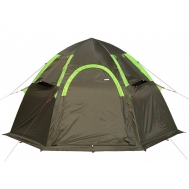 Летняя палатка Лотос 5 Мансарда М (Д-образная дверь, П-образная дверь; стеклокомпозитный каркас)