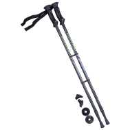 Палки для скандинавской ходьбы Longway, 77-135 см, 2-секционные, чёрный/ярко-зелёный, фото 1