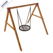 Уличные деревянные качели КОНГО ЛЮКС Самсон (покрытие лак: сосна, венге), фото 1