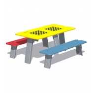 Стол со скамьями с рисунком «Шахматы» (детский) Romana 302.35.00-01