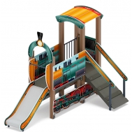 ПАРОВОЗИК (цветной) детский игровой комплекс ДИК 1.03.5.01-16 (H=750)