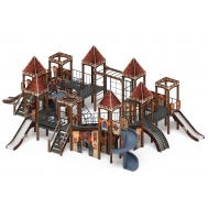 ЗАМОК детский игровой комплекс ДИК 2.18.12-02 винтовой скат (H=2000, H=1200, H=900)