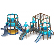 МОРСКОЙ детский игровой комплекс ДИК 2.17.06-01 винтовой скат (Н=2000, H=1200)