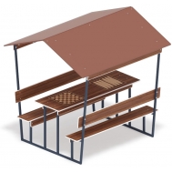 ВЗРОСЛЫЙ столик с навесом Нарды + Шахматы МФ 32.01.05-04