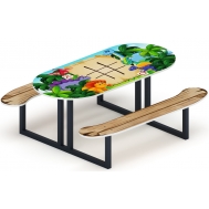 Столик детский овальный МФ 31.01.09-03 Крестики-нолики