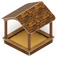 ДОМИК песочный дворик с навесом (Коричневый) ИО 6.01.02-01