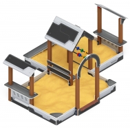 Песочный дворик двойной с навесом большой (Техно) ИО 6.01.03-04