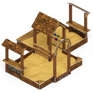 Песочный дворик двойной с навесом большой (Коричневый) ИО 6.01.03-02