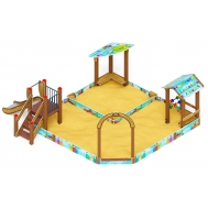 Песочный дворик с горкой (H=750) (Коты) ИО 6.01.05-03