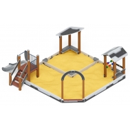 Песочный дворик с горкой (H=750) (Техно) ИО 6.01.05-04