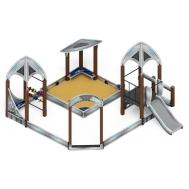 КОСМОПОРТ С ГОРКОЙ (H=750) песочный дворик (Серый) ИО 6.14.01-01