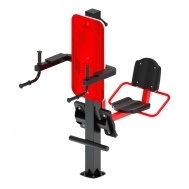 Тренажер уличный ЖИМ НОГАМИ + БРУСЬЯ (красный) СТ 023-11