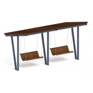 Пергола Тент с качелями (наклонная) МФ 78.03.02-01 /без поликарбоната/