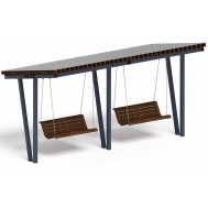 Пергола Тент с качелями (наклонная) МФ 78.03.02 /с поликарбонатом/