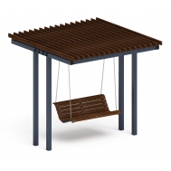 Пергола Тент с качелями (прямая) МФ 78.04.01-01 /без поликарбоната/