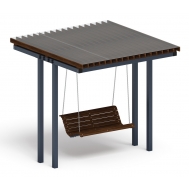 Пергола Тент с качелями (прямая) МФ 78.04.01 /с поликарбонатом/