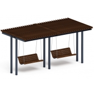 Пергола Тент с качелями (прямая) МФ 78.04.02-01 /без поликарбоната/