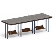 Пергола Тент с качелями (прямая) МФ 78.04.03 /с поликарбонатом/