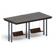 Пергола Тент с качелями (прямая) МФ 78.04.02 /с поликарбонатом/