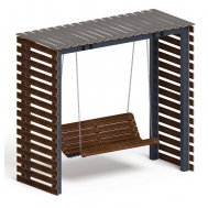 Пергола беседка с качелями МФ 78.05.01 /с поликарбонатом/