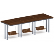 Пергола Тент с качелями (прямая) МФ 78.04.03-01 /без поликарбоната/