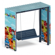 Пергола с качелями (Город) МФ 78.06.01-04 /с поликарбонатом/