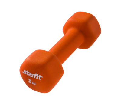 Гантель неопреновая STARFIT DB-201 2 кг, оранжевый (1 шт.) 1/10, фото 1