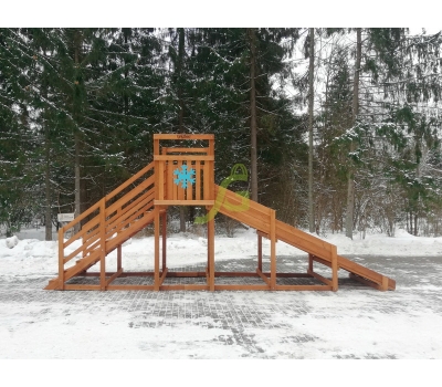 Зимняя деревянная горка IgraGrad Snow Fox Start, скат 4 м, фото 8