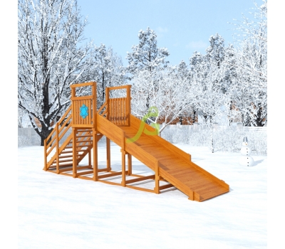 Зимняя деревянная горка IgraGrad Snow Fox Start, скат 4 м