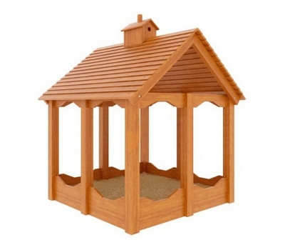Детская деревянная песочница IgraGrad с крышей (мод.1), фото 1