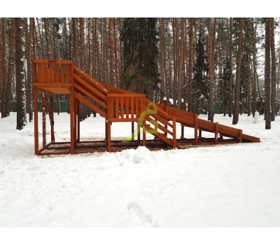 Зимняя деревянная горка Snow Fox, скат 10 м, фото 8
